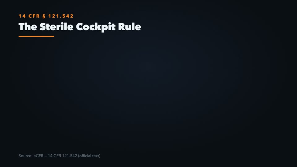 The Sterile Cockpit Rule